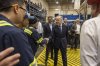 Prime Minister Mark Carney tours an auto-parts plant moments before making an announcement in Woodbridge, Ont., February 5, 2026. THE CANADIAN PRESS/Eduardo Lima