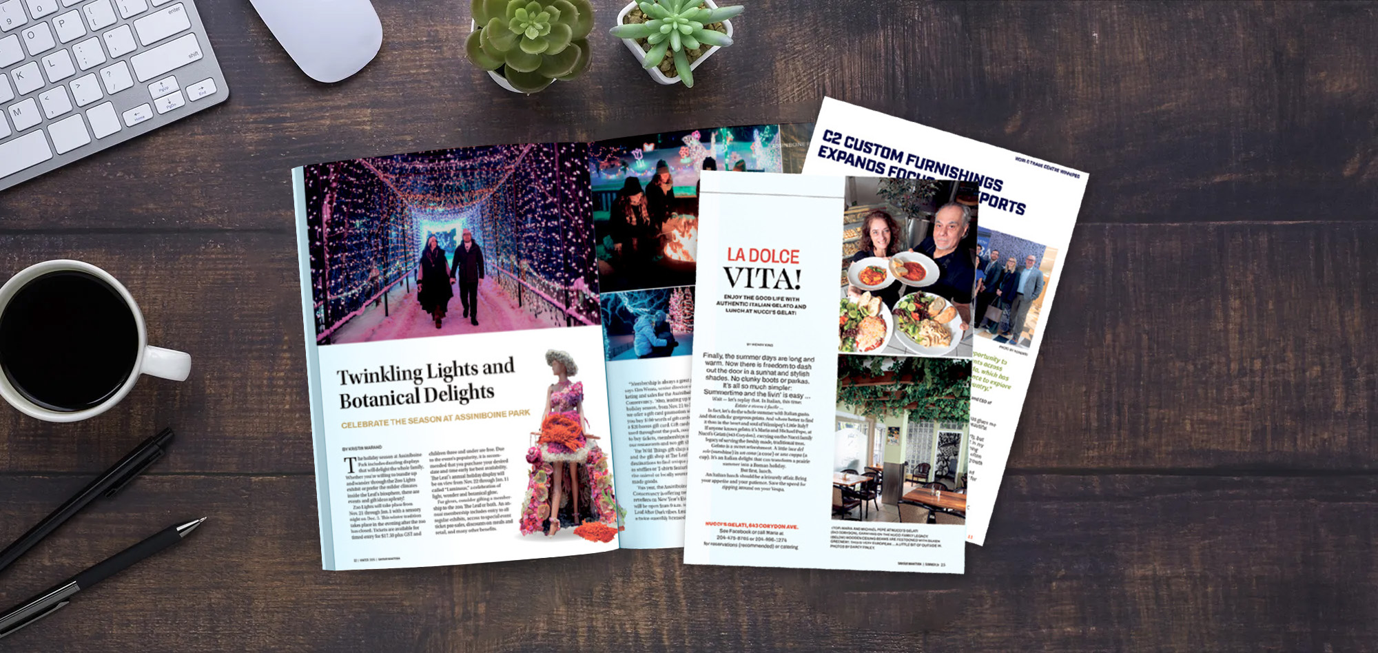 Sponsored content magazine and online article.