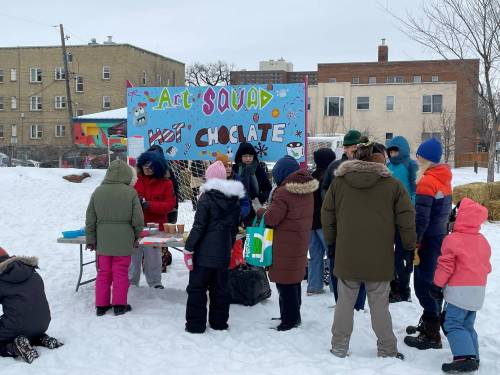 KEVIN ROLLASON / FREE PRESS
                                Hot chocolate stand at West Broadway Snoball Winter Carnival.