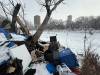 SCOTT BILLECK / FREE PRESS
                                An encampment along the riverbank of the Assiniboine River looms large as people enjoy the Nestaweya River Trail on Valentine&rsquo;s Day.