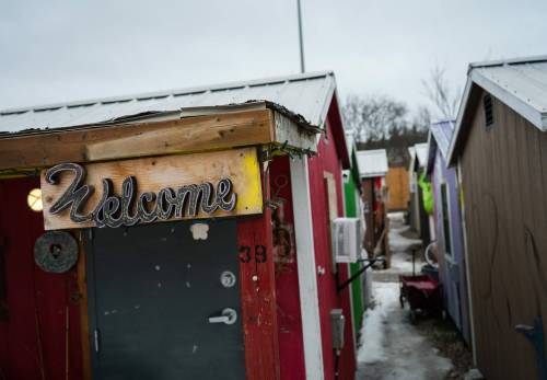 LAURA PROCTOR / FREE PRESS
                                A welcome sign at A Better Tent City in Kitchener.