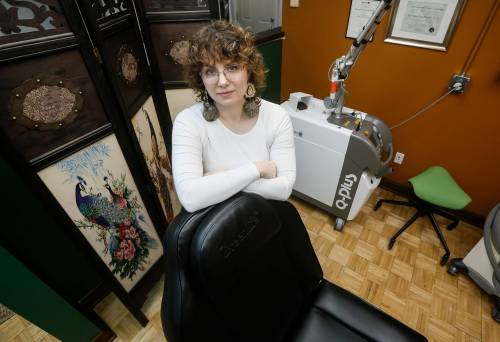 JOHN WOODS / FREE PRESS
                                Jennilee Martineau, owner of Ex Inked Laser Tattoo Removal.