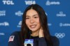 United States' Chloe Kim speaks during a press conference at the 2026 Winter Olympics, in Livigno, Italy, Monday, Feb. 9, 2026. (AP Photo/Lindsey Wasson)