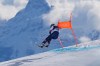 United States' Lindsey Vonn crashes into a gate during an alpine ski women's downhill race, at the 2026 Winter Olympics, in Cortina d'Ampezzo, Italy, Sunday, Feb. 8, 2026. (AP Photo/Jacquelyn Martin)