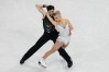 Piper Gilles and Paul Poirier of Canada compete during the rhythm dance in figure skating at the 2026 Winter Olympics, in Milan, Italy, Monday, Feb. 9, 2026. (AP Photo/Francisco Seco)