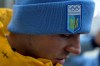 Ukrainian skeleton athlete Vladyslav Heraskevych talks to the media at the start house of the sliding center at the 2026 Winter Olympics, in Cortina d'Ampezzo, Italy, Thursday, Feb. 12, 2026. (AP Photo/Fatima Shbair)