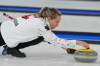 Canada's Rachel Homan in action during the women's curling round-robin session against the United States at the 2026 Winter Olympics in Cortina d'Ampezzo, Italy on Feb. 13, 2026. (AP Photo/Misper Apawu)