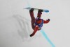 Elizabeth Hosking from Longueuil, Que., crashes as she competes in the women's snowboard halfpipe at the Milano Cortina 2026 Winter Olympic Games in Livigno, Italy on Thursday, Feb. 12, 2026. THE CANADIAN PRESS/Sean Kilpatrick