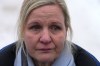 International Olympic Committee President Kirsty Coventry talks to the media at the start house of the sliding centre at the 2026 Winter Olympics, in Cortina d'Ampezzo, Italy, Thursday, Feb. 12, 2026. (AP Photo/Fatima Shbair)