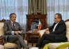 In this photo released by the Iranian Foreign Ministry, Iranian Foreign Minister Abbas Araghchi, right, and International Atomic Energy Agency (IAEA) Director-General Rafael Grossi, left, hold a meeting in Geneva, Switzerland, Monday, Feb. 16, 2026. (Iranian Foreign Ministry via AP)