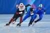 Canada's Courtney Sarault wins the women's 1,000 metre short track speedskating semi-finals ahead of Italy's Arianna Fontana and Italy's Elisa Confortola at the 2026 Winter Olympics, in Milan, on Monday, February 16, 2026. THE CANADIAN PRESS/Darryl Dyck