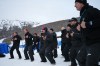 Team New Zealand performs a haka after New Zealand's Zoi Sadowski-Synnott won the silver medal in the women's snowboarding slopestyle finals at the 2026 Winter Olympics, in Livigno, Italy, Wednesday, Feb. 18, 2026. (AP Photo/Lindsey Wasson)