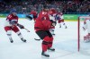 Canadian captain Sidney Crosby (87) and Czech defencemen Radim Simek (51) and Filip Hronek (17) watch the puck bounce off the glass at the Winter Olympics in Milan on Wednesday, Feb. 18, 2026. THE CANADIAN PRESS/Darryl Dyck