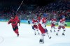 Canadian forward Nick Suzuki (10) celebrates his game-tying goal against Czechia at the Winter Olympics in Milan on Wednesday, Feb. 18, 2026. THE CANADIAN PRESS/Darryl Dyck