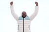 Individual Neutral Athlete Nikita Filippov celebrates winning the silver medal in a ski mountaineering men's sprint final, at the 2026 Winter Olympics, in Bormio, Italy, Thursday, Feb. 19, 2026. (AP Photo/Gabriele Facciotti)
