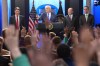 President Donald Trump speaks during a press briefing at the White House, Friday, Feb. 20, 2026, in Washington. From left are Solicitor General John Sauer, Trump, Commerce Secretary Howard Lutnick and Trade Representative Jamieson Greer. (AP Photo/Evan Vucci)