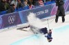 United States' Nick Goepper crashes during the men's freestyle skiing halfpipe finals at the 2026 Winter Olympics, in Livigno, Italy, Friday, Feb. 20, 2026. (AP Photo/Abbie Parr)