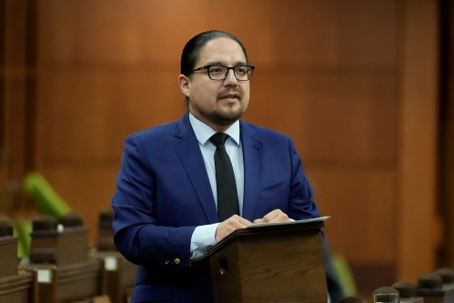 MP for Edmonton Northwest Billy Morin rises in the House of Commons on Friday, Feb. 13, 2026. THE CANADIAN PRESS/Adrian Wyld