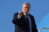 President Donald Trump gestures as he boards Air Force One at Palm Beach International Airport, Sunday, March 1, 2026, in West Palm Beach, Fla. (AP Photo/Matt Rourke)