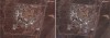 In this combo from satellite images provided by Vantor shows is a view of Natanz nuclear facility before, left, and with damage on Monday, March 2, 2026 in Iran. (Satellite image ©2026 Vantor via AP)