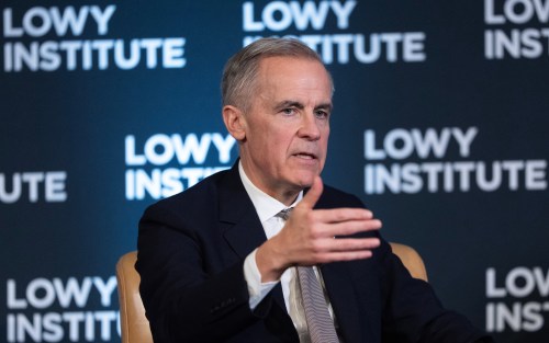 Prime Minister Mark Carney responds to a question as he takes part in an armchair discussion at the Lowy Institute in Sydney, Australia, Wednesday, March 4, 2026.  THE CANADIAN PRESS/Adrian Wyld