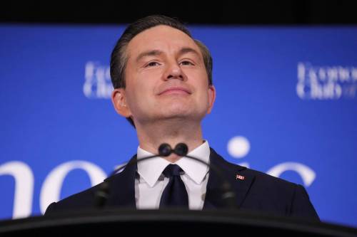Chris Young / The Canadian Press
                                Conservative Leader Pierre Poilievre speaks at the Economic Club of Canada in Toronto on Feb. 26.