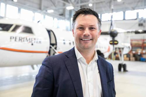 MIKAELA MACKENZIE / FREE PRESS
                                Perimeter Aviation CEO Joey Petrisor says the heavy check department will strengthen the company&rsquo;s ability to deliver safe, reliable service.